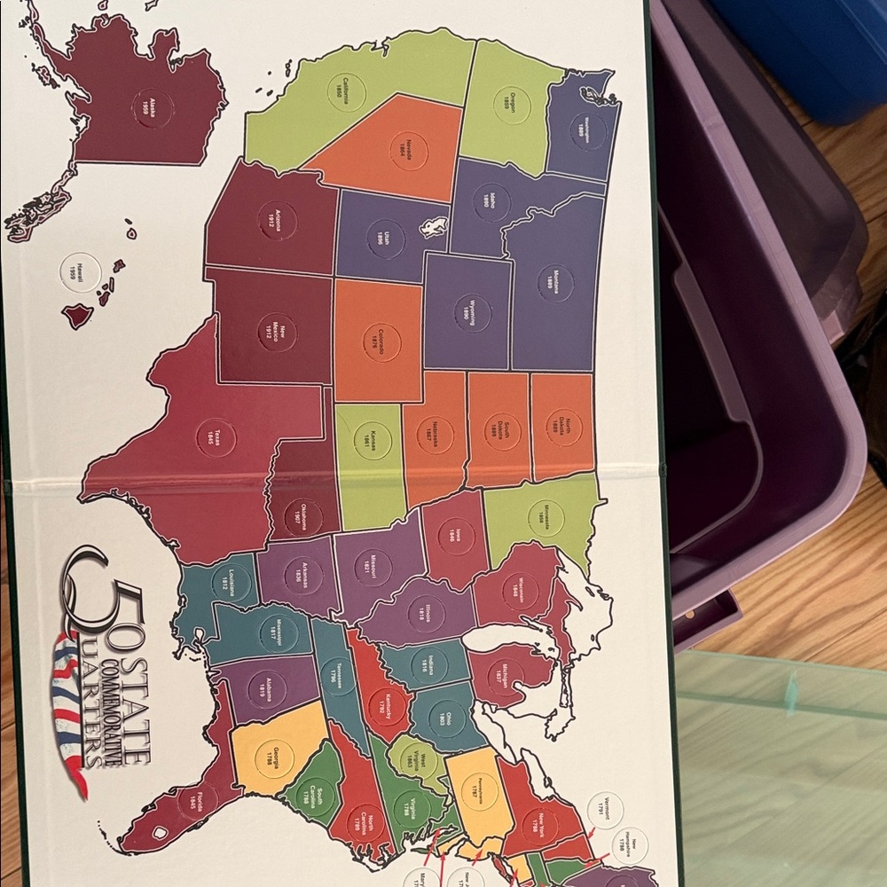 Colorful 50 State coin Map